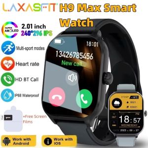 H9 Max Smart Watch  Men Women HD AMOLED Display Heart Rate Bluetooth Call Waterproof Sport Smart Watch 2025