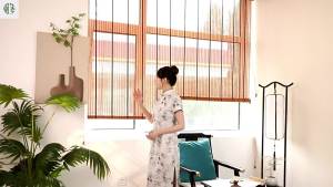 Roll Up Bamboo Reed Blind adjustable design provides woven shade and separation using the stated roll-up design for balcony patio office or room partition organised storage easy placement