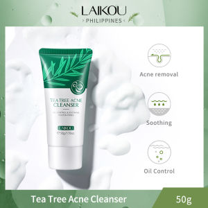 LAIKOU Tea Tree Cleanser Oil Control Soothing Gentle Cleansing Blackhead Shrink Pores Acne Oily Skin Care Face Wash Facial Cleanser 50g