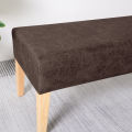 FORCHEER Bench Cover for Dining Room 1 Piece 130-140CM Stretch Retro Faux Leather Dining Bench Slipcover Rectangle With Seatbelt Anti-Dust Removable. 