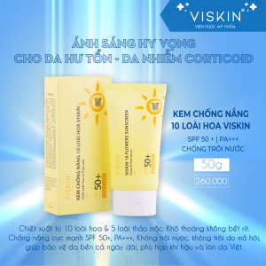 KEM CHỐNG NẮNG 10 LOÀI HOA VISKIN SPF 50+ PA+++- VISKIN 10 FLOWERS SUNSCREEN