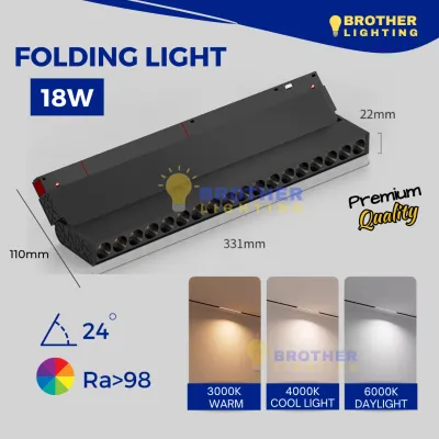 LED Magnetic Track Light Magnet Pendant Lamp Grille Folding Flood Spot Lighting