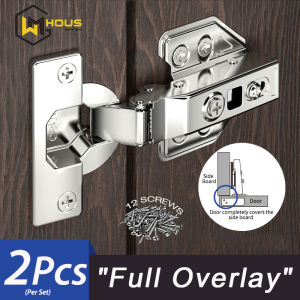 1Pair 304 Stainless Steel Soft Close Hydraulic Heavy Duty Regular Concealed Hinges For Cabinet Door DIY