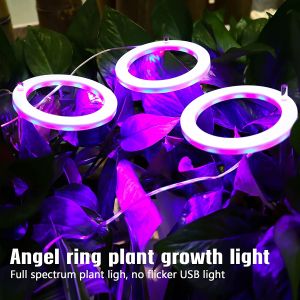 ERANPO 4Pcs Angel Ring Plant Grow Light 5V USB Phytolamp For Plants Led Full Spectrum Lamp For Indoor Flower Greenhouse Seedling Home Flower available now