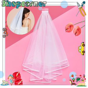 Wedding Veil Panjang 80cm Kerudung Pengantin Polos Aksesoris Kerudung Pernikahan List Renda Cantik Dengan Sirkam Penutup Kepala