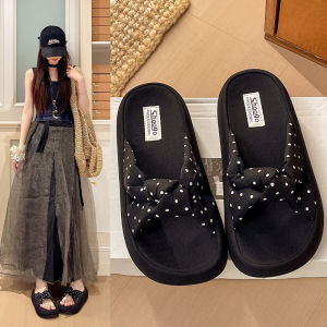 [Free Shipping] Polka Dot Thick-Soled Slippers For Women Summer Outdoor Wear 2026 New Spring And Summer Sandals Perfect With Dresses Beach Sandals