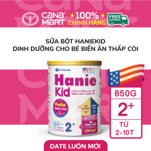 Sữa bột Nutricare Hanie Kid 2+ cho trẻ biếng ăn suy dinh dưỡng (850g)