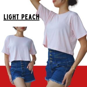 Cherry Trendy Crop Top Shirt Loose Fit Basic Women Fashion(free size)