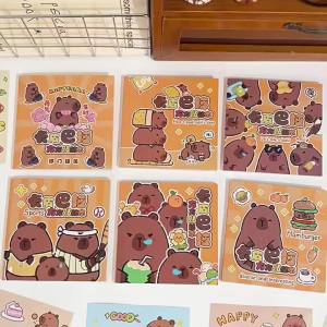 20Sheets /Set Capybara Sticker Book Diy Diary Decoration Cartoon Sticker Album Scrapbooking Kawaii Stationery kids gift