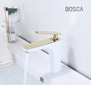 Bosca Living - Ale White Gold Faucet Modern / Keran Air Minimalis / Kran Air Dapur / Keran Washtafel Air Panas Dingin / Kran Wastafel Mewah Limited Edition