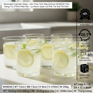 Bộ 12 Ly Thủy Tinh 8 Cạnh 6029 Central 330ml Dày Dặn Chống Trượt Chuyên Dụng Cho Quán Cà Phê Trà Sữa