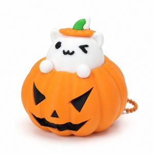 IDEAL Halloween Pumpkin Cat Clicker Keychain Creative Button Press 3D Printed Pendant Cute Orange Fidget Toy Bag Accessory