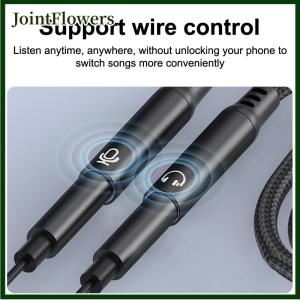 JointFlowers 1 mảnh cho phone15 16 USB C chuyển đổi 2in1 loại C để kép 3.5mm âm thanh Adapter DAC giọng nói Microphone Tai nghe kết nối cáp