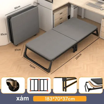BMZAR 1m9 giường gấp gọn khung sắt 1-2 người nằm chắc chắn Chịu Tải 600KG Giường xếp gọn thông minh gia đình