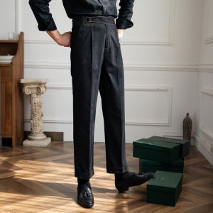 《226》Mr. Lusan Homemade Men Fall and Winter Denim Color R Casual High-Waisted Trousers Japanese Korean Style All-Matching Straight-Leg Trousers