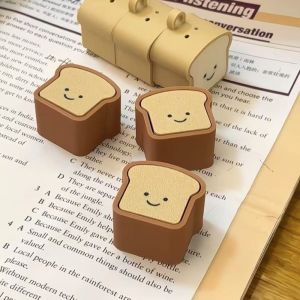 JUVIAAL fidget clicker keyboard keychain fidget 3D Printed Toast Keyboard Clicker Sensory Toy Bread Fidget Keychain Finger Press Novelty PLA Material Bag Pendant for Boys Girls Kids Adult