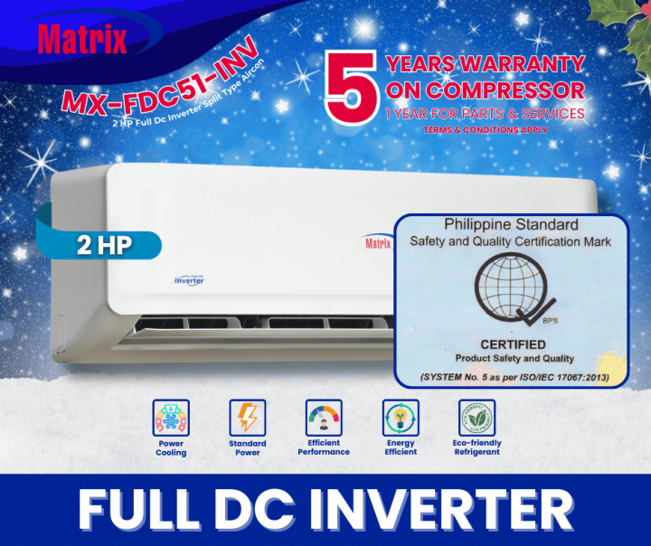 Matrix Aircon Shop PH - Mx-FDC51-INV 2HP Full DC Inverter Split Type ...
