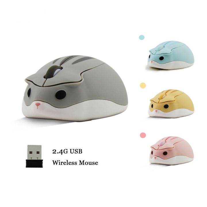 thumbnail interactive-video image 1 of YTGRF-Cute Hamster Mouse,Wireless Mouse 2.4 Ghz 1200 DPI Less Noise Cartoon Animal Shape Portable Optical Mice Usb Receiver Notebook Windows Computer 1 of 10