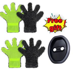 8Pcs Thickened double-sided available car wash gloves waterproof car wash tools 5-Finger Cleaning Gloves