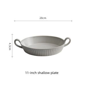 OMK European Retro Style Ceramic Tableware Set Dinner Plate Baking tray Breakfast Cup Salad Bowl Mug