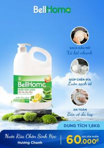 Nước Rửa Chén Bell Home 16kg Hương Chanh - Nước rửa bát công nghệ sinh học thân thiện với môi trường an toàn với da tay