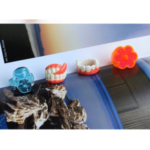 Acrylic Irregular Teeth Face Orange Ring Fashion Hip Hop Rapper Ring Funny Chunky Finger Ring Simple Punk