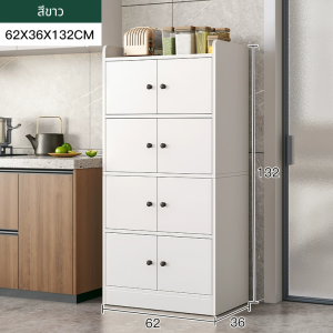 ตู้ครัว ตู้เก็บชาม ตู้เก็บของ ชั้นวางพร้อมตู้เก็บของ วางหนังสือได้ ประหยัดพื้นที่ ชั้นวางของในครัว ทำจากไม้ อเนกประสงค์ ชั้นวางในครัว ขนาดใหญ่พร้อมส่ง