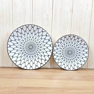 จานญี่ปุ่น จานเซรามิค จานดินเนอร์ จานสเต๊ก ลายขาว-ดำ 8.5 นิ้ว, 10.5 นิ้ว