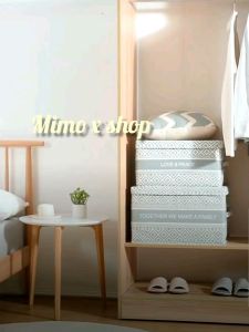 READY STOCK⚡ Minimalist Foldable Storage Box Organiser Box With Lid & Handle Kotak Simpanan 简约风带盖子/把手收纳盒分类盒