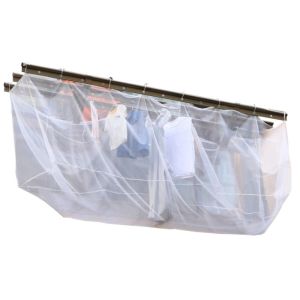 RD5BA7 Breathable Anti-lost Laundry Drying Net Windproof Anti-drop Clothes Drying Rack Pocket Safe Washable Clothes Mesh Cover Home Balcony