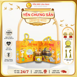 HCM - LIKE NEST YẾN CHƯNG 35% LỐC 6 HŨ VỊ CAM CHO TRẺ EM