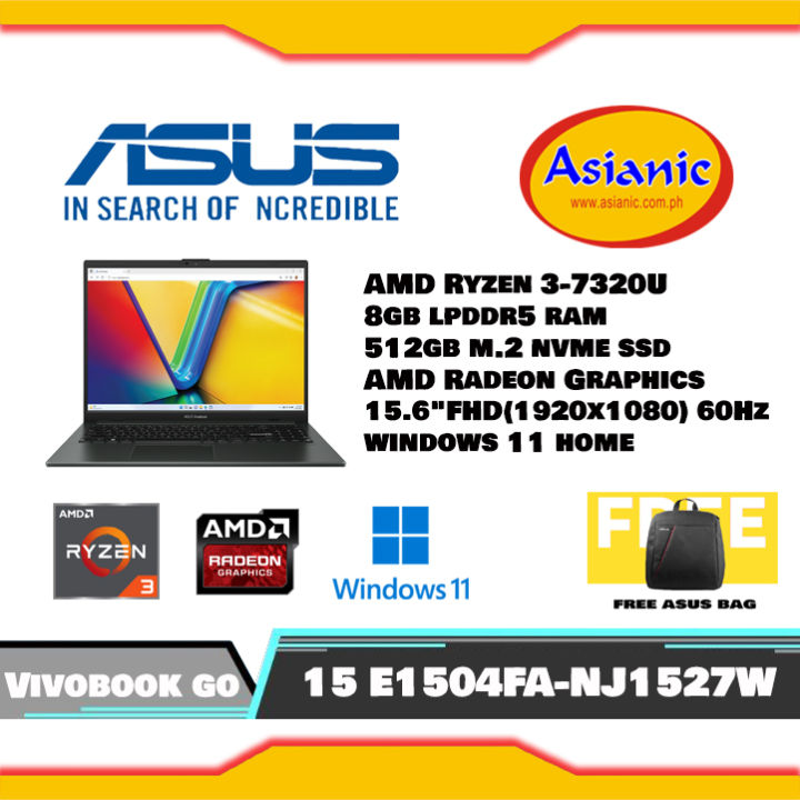 Asus Vivobook GO 15 E1504FA-NJ1527W Amd Ryzen 3-7320U Lazada PH
