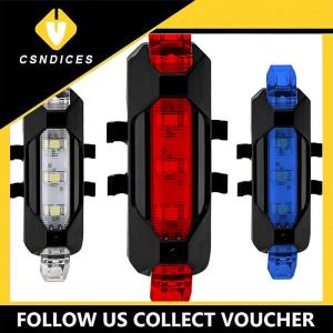 [Csndices] Bicycle Light LED Waterproof Rear Tail Light USB Rechargeable Bike Light Mount Cycling Safety Warning Light Bicycle Accessories