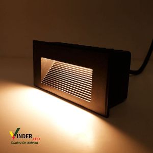VINDER Lampu Tangga Step Stair Light Anak Tangga 3w 3 watt Wall Light / Lampu Dinding Outdoor White / Black Housing