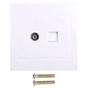 Convenient & Multifunction RJ45 Internet Adapter Alongside Coaxial Wall Mount Faceplate Socket for Easy Homes Networki