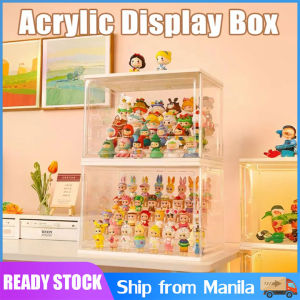 [Original 24 hours delivery]Acrylic Display Case Collections for Action Figures Transparent Stackable Magnetic Storage Organizer Dustproof Box Collapsible Blind box for Clutch Wallet Book Makeup Toy Car Organization and Display