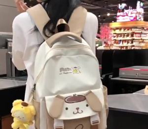 FCCOLOO Cinnamoroll Melody School Bag Letter Dog Kuromi Cartoon Backpack Cute All-Match Students