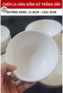 BỘ 10 CHÉN ĂN CƠM GỐM SỨ TRẮNG LA HÁN CAO CẤP