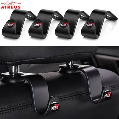 1/2Pcs GR Sport Car Back Seat Hanger Hooks For Toyota Agya Razie Calya Avanza Veloz Rush Kijiang Innova Yaris Corolla Cross bZ4X RAV4 Car Organizers Seat Rear Hooks Car Accessories