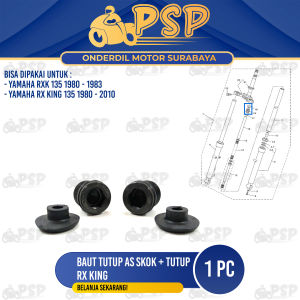 Baut Tutup As Skok RX King +Tutup (Harga Per SET) - Baud Penutup As Sekok Shockbreaker Yamaha RXK