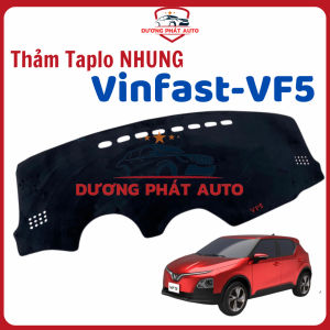 Thảm Taplo Nhung lông cừu dành cho xe Vinfast VF5 màu đen Hàng 3 lớp có đế chống trượt chuẩn khít form xe