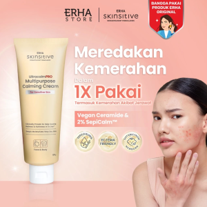 ERHA Skinsitive UltracalmPRO Multipurpose Calming Cream 100gr | Krim Multifungsi Untuk Semua Jenis Kulit (Normal Kering Sensitif Iritasi) | Meredakan Gatal dan Kemerahan Sunburn | Meredakan Eksim | Mencegah Stretchmark | Aman untuk Anak 3+