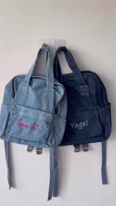 กระเป๋าเป้เดนิมขนาดใหญ่ SDSX ปักชื่อตามสั่ง กระเป๋าเดินทางสำหรับเด็กชายและเด็กหญิง กระเป๋าเป้ส่วนตัวที่มีชื่อใดก็ได้ FYK