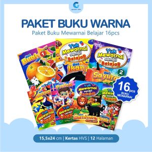 Paket Hemat 16 Buku Mewarnai dan Belajar Buku Gambar Buku Warna