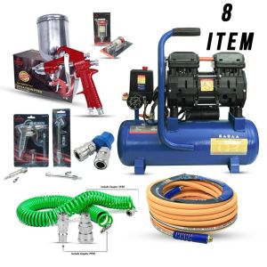 NEW PROMO GRATIS ONGKIR MESIN paket Kompresor Angin / Kompresor Udara lengkap 8 ITEM tukang cat bengkel motor mobil