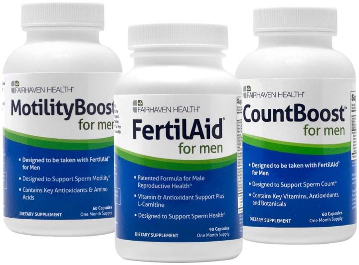 FairHaven FertilAid for Men, MotilityBoost, Countboost Bundle Male