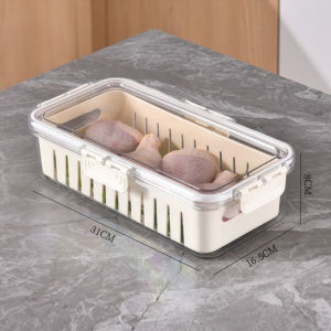 กล่องปิดผนึกเก็บในตู้เย็น กล่องเก็บของสด กล่องถนอมอาหารใส่ในตู้เย็น ภาชนะใส่อาหาร สามารถวางผลไม้และอาหารปรุงสุกได้ 4/8