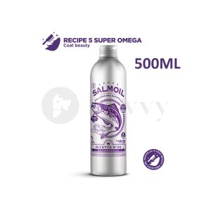 🐠 Salmoil 5 Norwegian Salmon Oil Superomega for Healthy Skin & Coat No Fishy Odor BARF Approved Omega 3 & 6 for Dogs/Cats Puppy