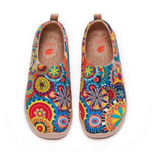 UIN Toledo I รองเท้าแฟชั่นรองเท้าเดินทางของผู้หญิงสีสันสดใสรองเท้าผ้าใบสไตล์เรโทรน้ำหนักเบา