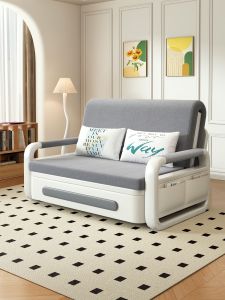 Sofa bed folding bed round-legged single or double bed small-sized multi-functional storage bed extendable bed